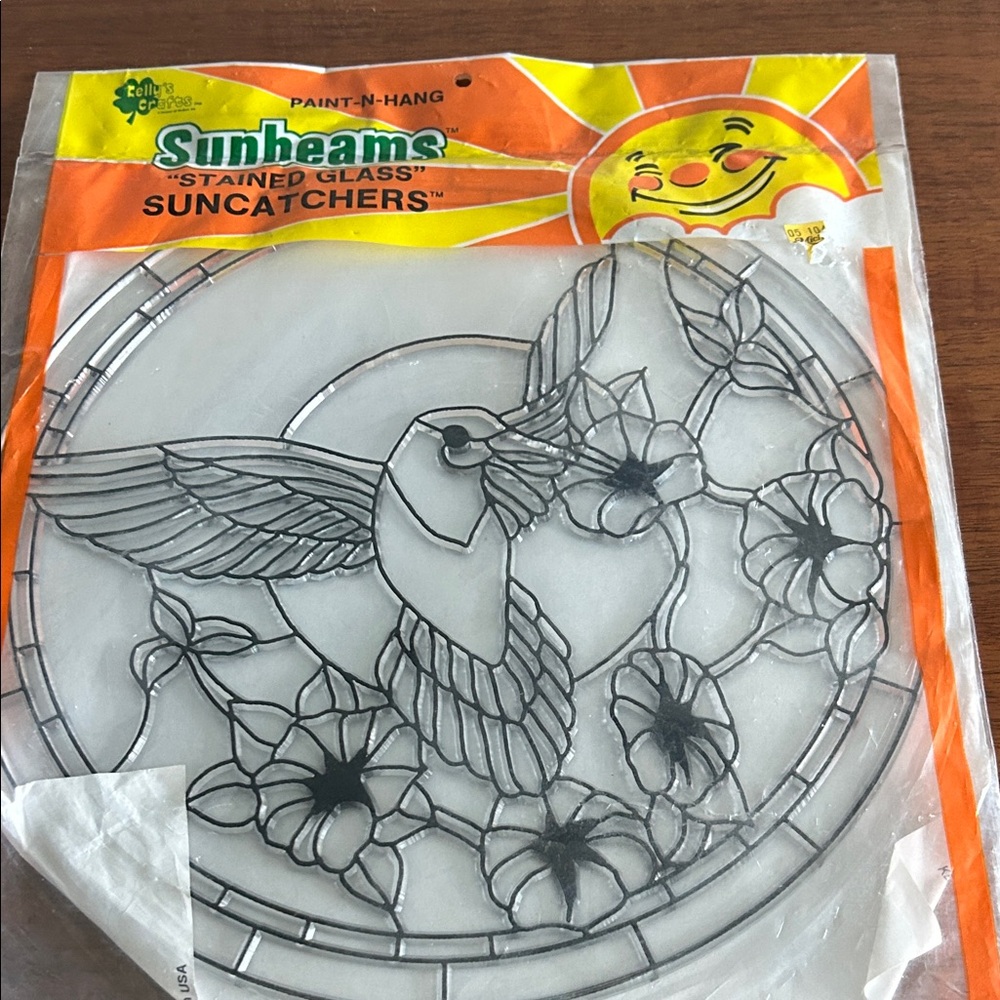 Sunbeam Stained Glass Suncatcher with Hummingbird Design